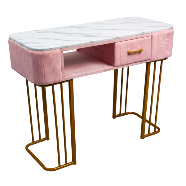 Manicure Table - Pink & White Marble MZT-108-6