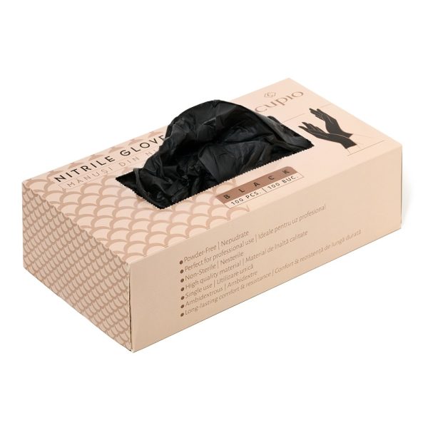 Unpowdered Nitrile Gloves Cupio Black - set of 100 - S