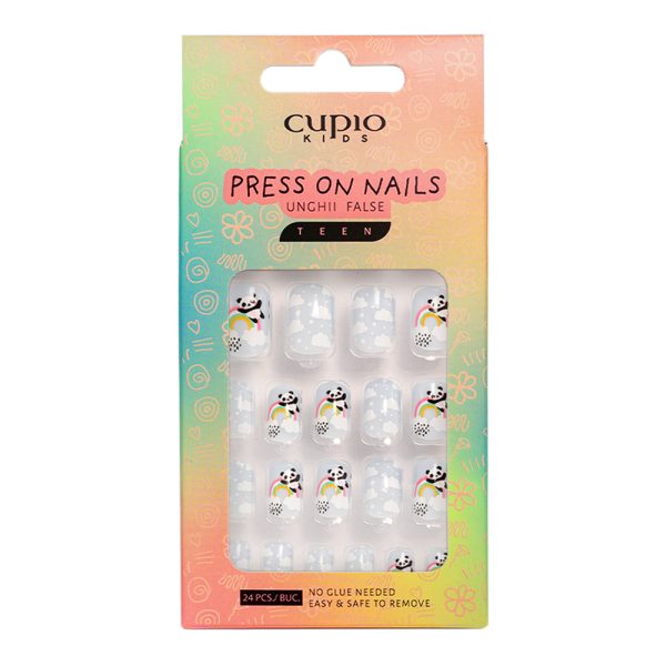 Cupio Kids TEEN False Nails Set for Children - Joyful Rainbow