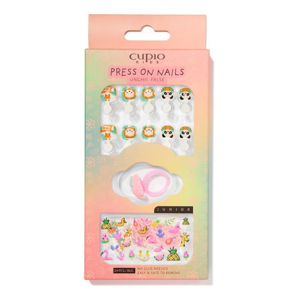 Cupio Kids JUNIOR False Nails Set for Children - Party In The Jungle