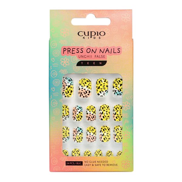 Cupio Kids TEEN False Nails Set for Children - Lovely Animal Pattern