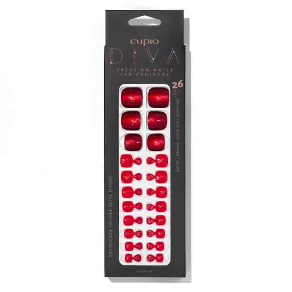 Cupio Diva False Toenail Set - Red Carpet