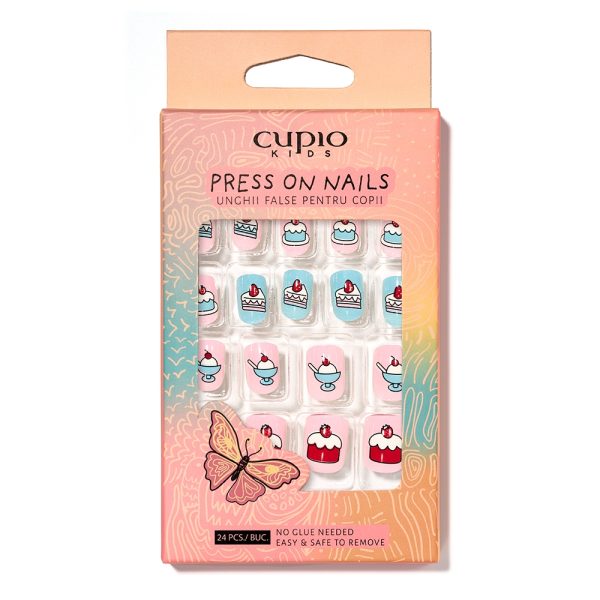 Cupio Kids False Nails Set for Children - Baby Cake