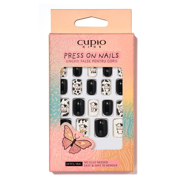Cupio Kids False Nails Set for Children - Baby Cow