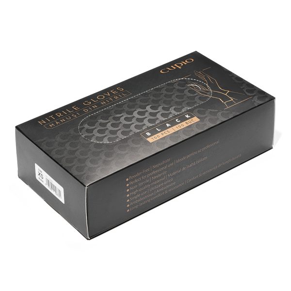 Cupio Black Nitrile Powder-Free Gloves - Set of 100 - XS