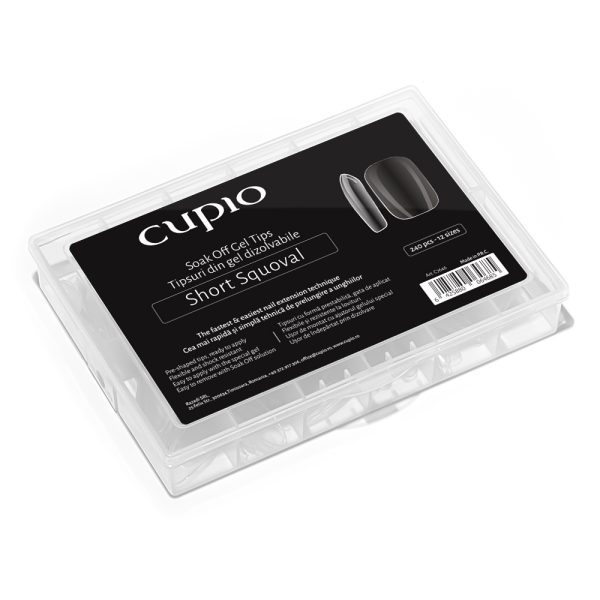 Dissolvable Full Nail Tips Set 240pcs - Short Squoval