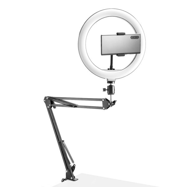 Phone Holder with Ring Light for Video and Live Streaming