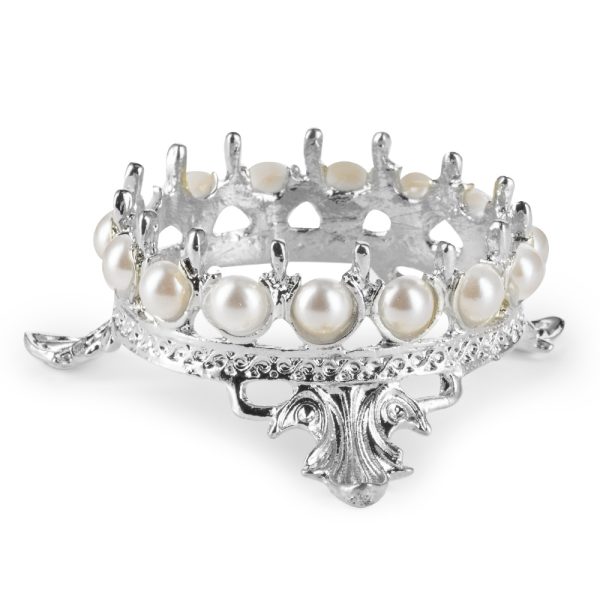 Silver Crown Brush Holder