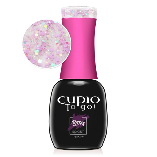 Cupio To Go! Glitter Splash Semi-Permanent Nail Polish - Lavender Confetti 15 ml