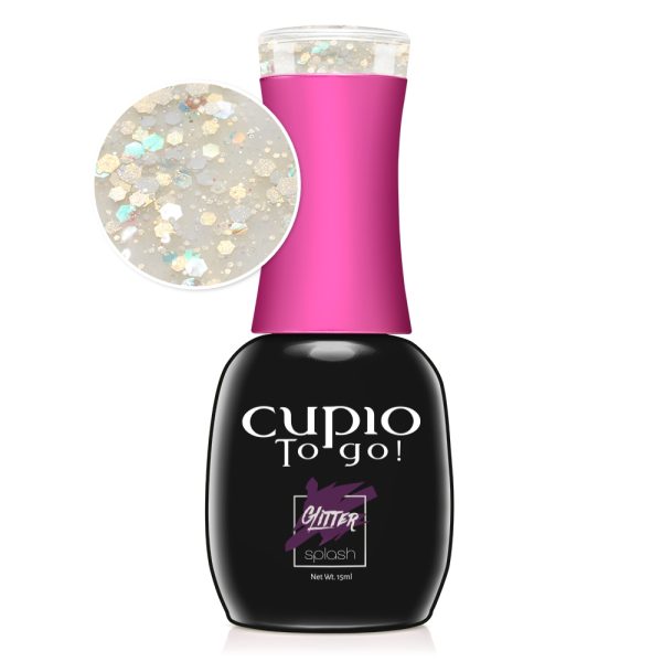 Cupio To Go! Semi-Permanent Nail Polish Glitter Splash - Like Sugar 15 ml