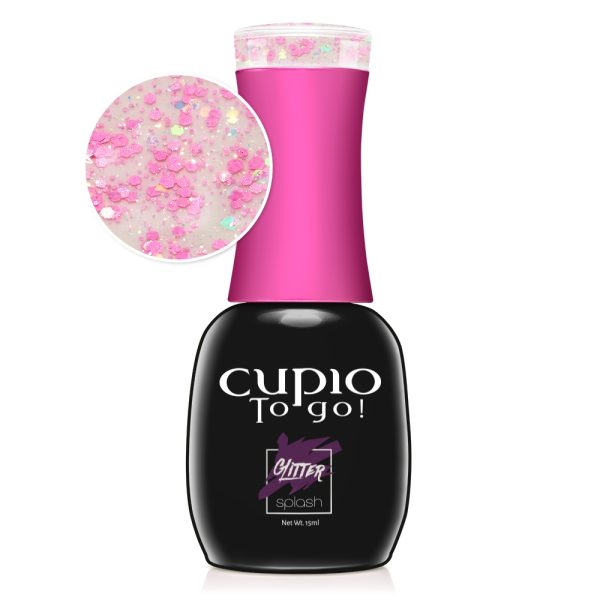 Cupio To Go! Semi-Permanent Nail Polish Glitter Splash - Pink Madness 15 ml